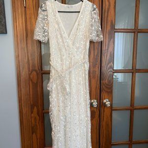 Baltic Born White Embossed Maxi Dress